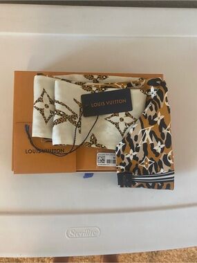 Louis Vuitton Giant Jungle Monogram Animal Print Silk Bandeau